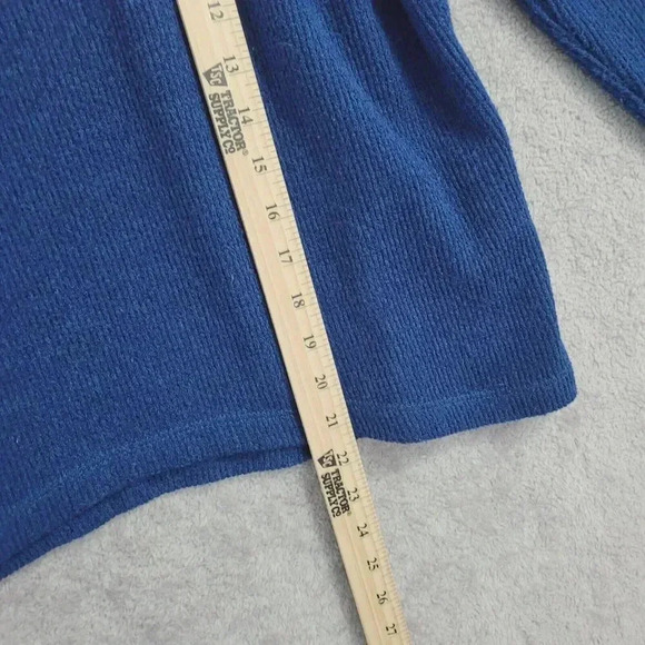 Clara Sunwoo Blue Cowl Neck Sweater Women's L Made In U.S.A 28CT - Picture 3 of 8